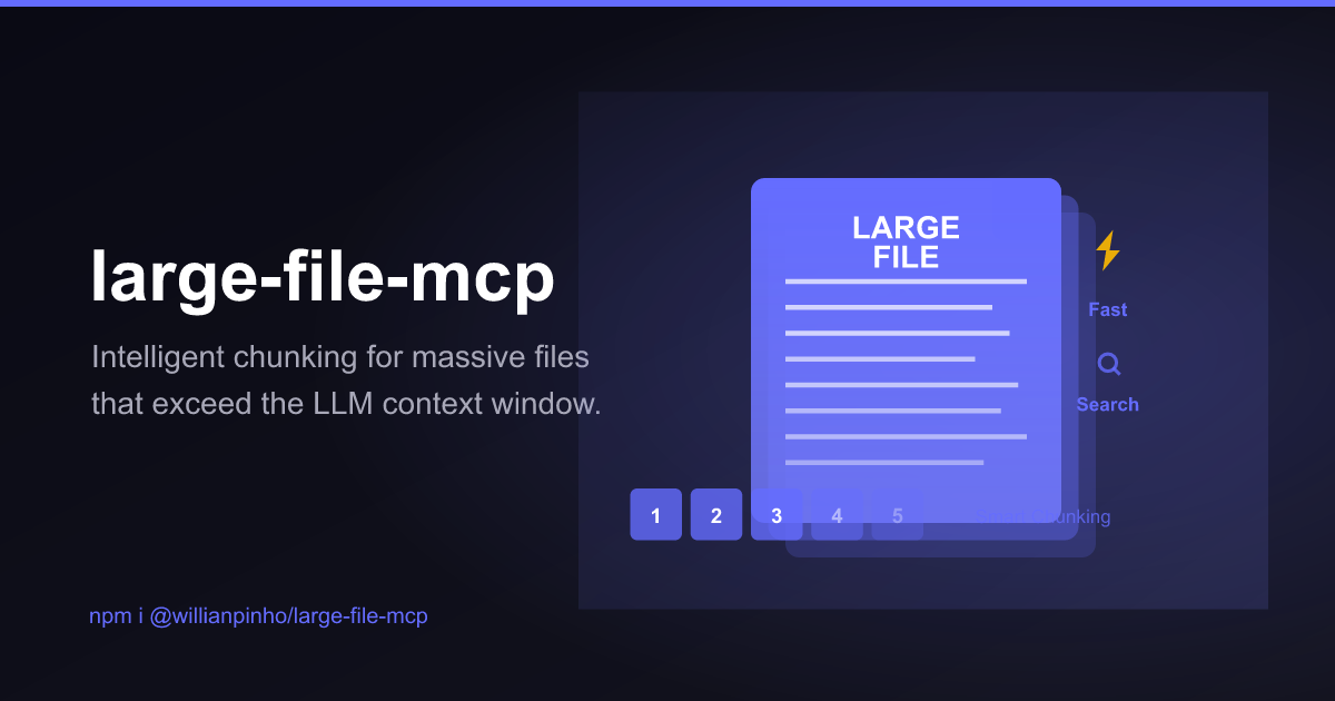 Cover image for Large File MCP: Handle Massive Files in Claude with Intelligent Chunking