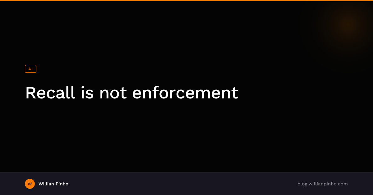 Cover image for Recall is not enforcement